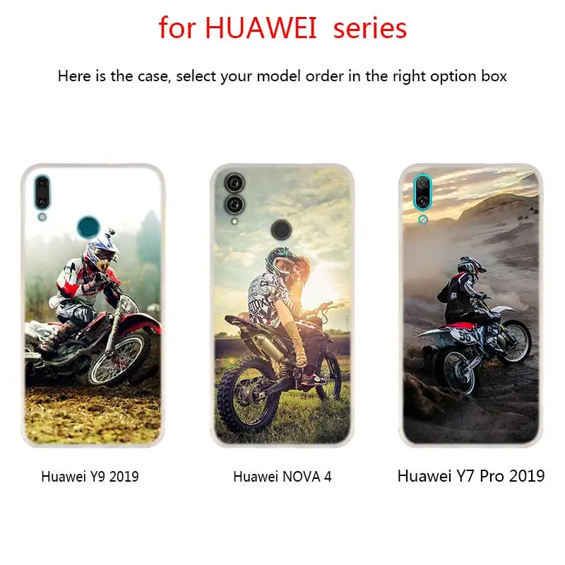 Чехол для телефона на Мотокросс-байки Huawei Mate 10 20 30 Lite 20X Pro Nova 3 4 5i Y7 Y9 2019 2018 |