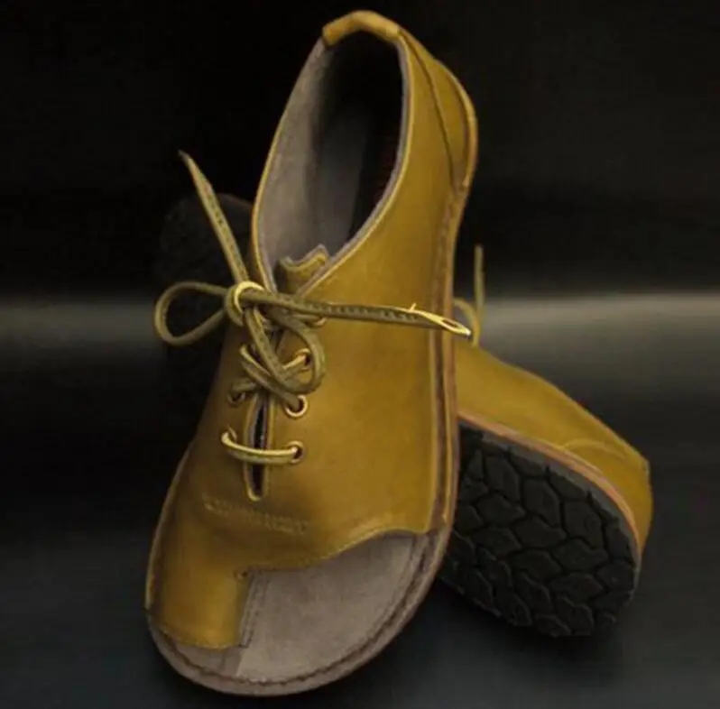 Женская Повседневная обувь из искусственной кожи на плоской подошве в винтажном