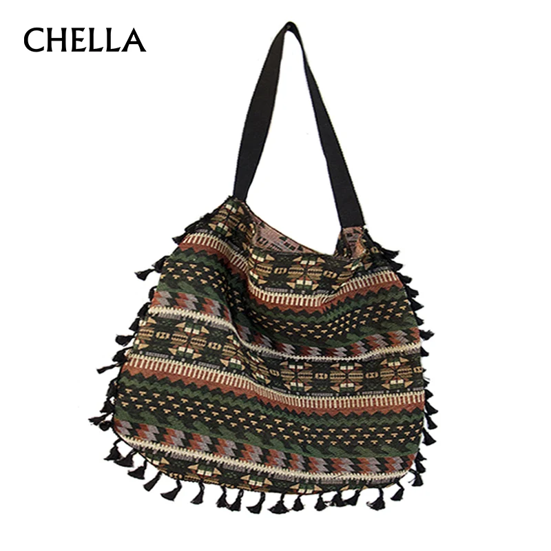 Женская этническая ретро сумка тоут с кисточками в стиле бохо|ladies handbags|bag tasselshoulder