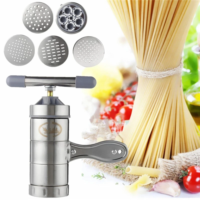 Stainless Steel Manual Noodle Maker 5 Different Molds Household Pastas Making Machine Presse Spaetzle Fruits Juicer | Дом и сад