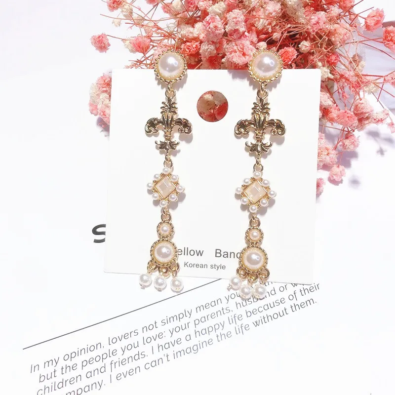 Винтажные длинные сережки с кисточками новая мода цветок вьющимся стеблем