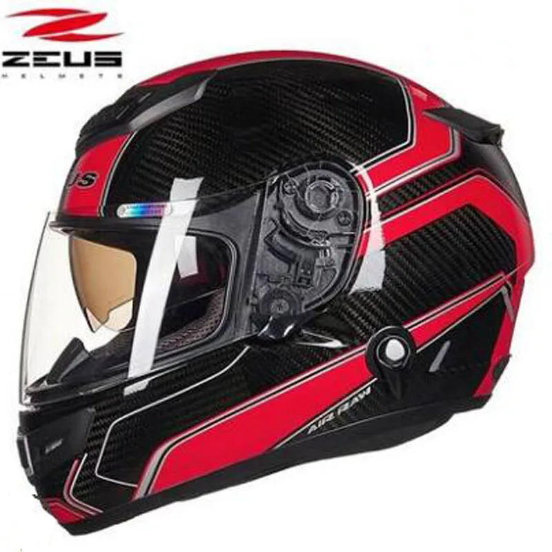 Мотоциклетный шлем ZEUS 1200E всесезонный из углеродного волокна с двойными