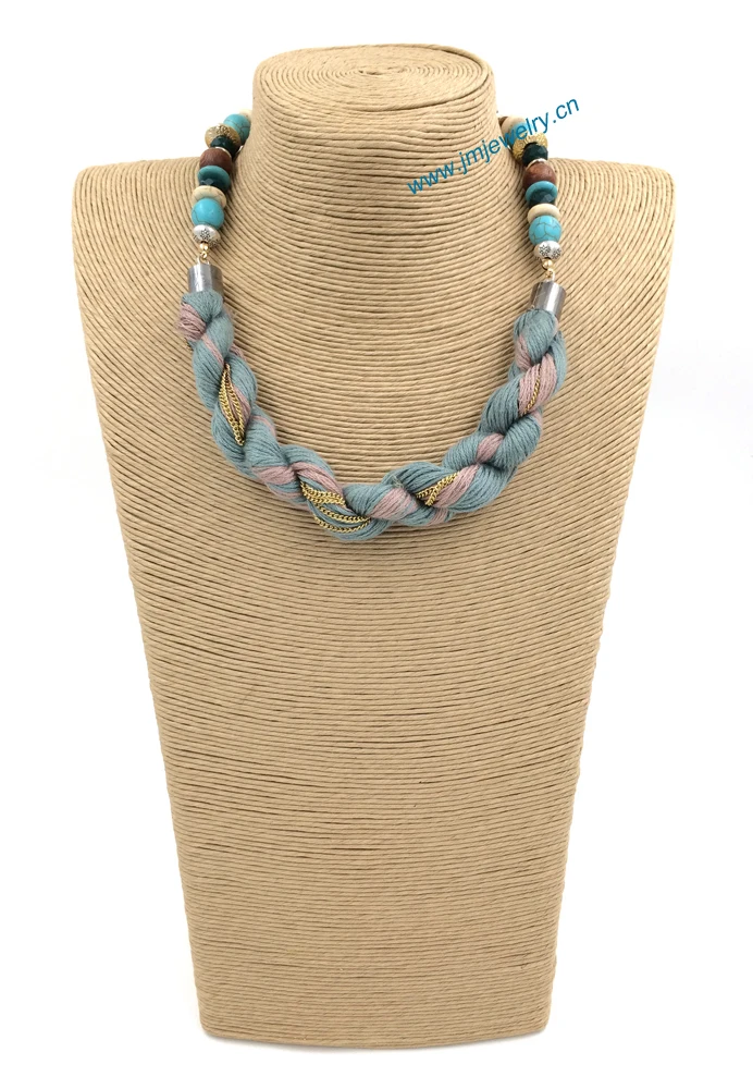?? 2016新しいファッションジュエリー手作りビーズシルクネックレス卸売自由奔放に生きるスタイルコリアーファムステートメントネックレス