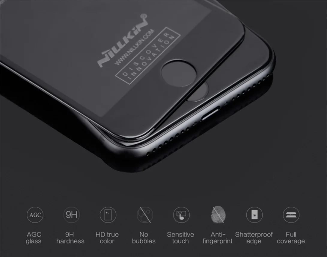 Для iPhone 7 8 7+ 8+ Plus закаленное стекло против взрыва 9H Nillkin 3D CP+ Max полное покрытие Защитная пленка для экрана для iPhone8