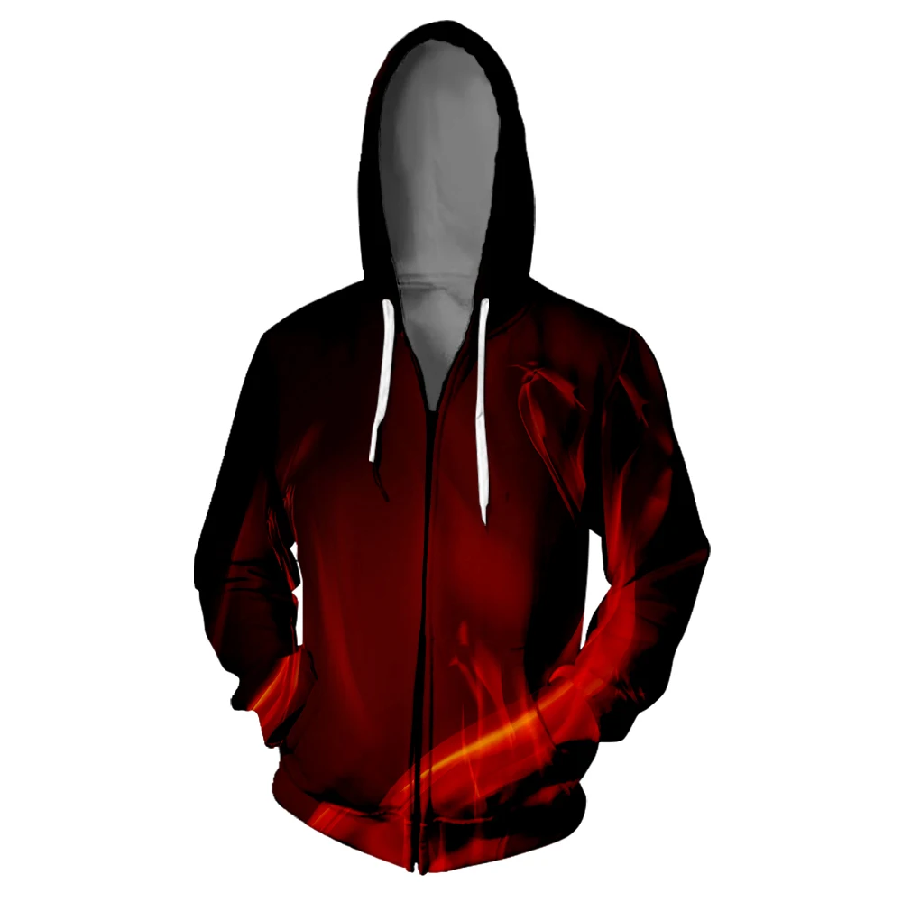 WAMNI 3D Print Fire Zipper Hoodie Harajuku High Street Kpop Man Hoodies Sweatshirts 3d Oversize Hip Hop | Мужская одежда