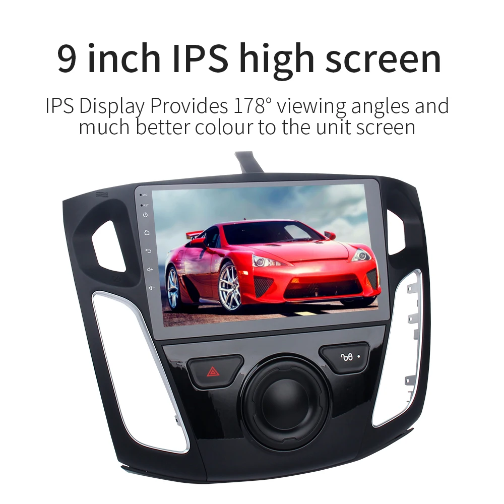 Dasaita Android 9,0 4G 32G Автомагнитола для Ford Focus 2012 2013 мультимедиа с " ips сенсорный экран 4*50 Вт MP4 WMA 4k