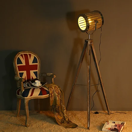 Solid Wood Lampstand Vat Searchlight Floor Lamp Nordic American Vintage Light | Лампы и освещение