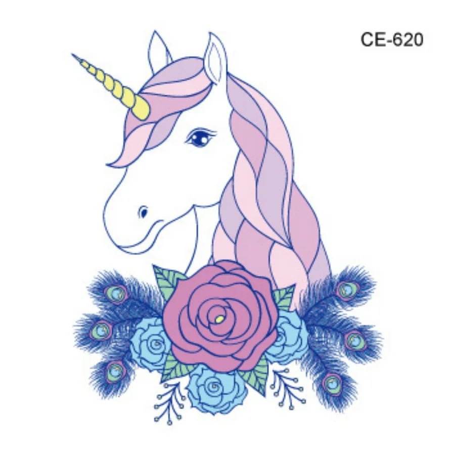 1 шт. вечерние наклейки для ногтей в виде милого единорога цветные блестящие