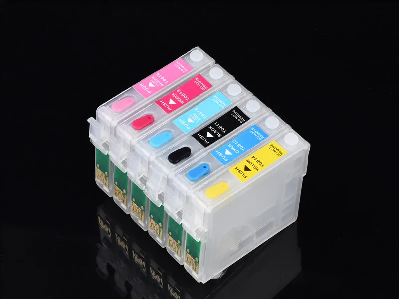 T0811-T0816 Refillable патрон чернил для принтера Epson R295 фото 1430 W RX590 | Компьютеры и офис