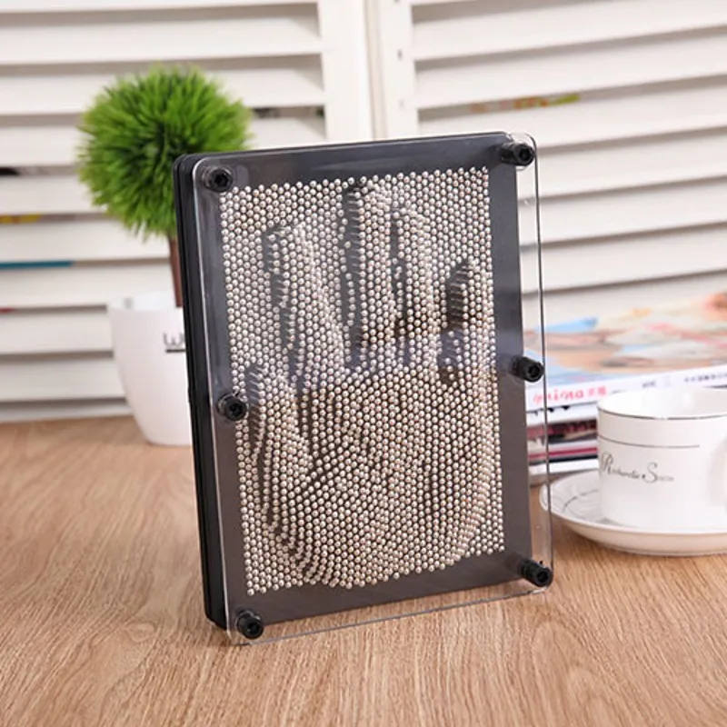 3D Pin художественные металлические фигурки Pinart миниатюрные DIY в форме копии различные иглы резьба ребенок получить лицо ладонь стол офис Домашний декор - Цвет: Серый