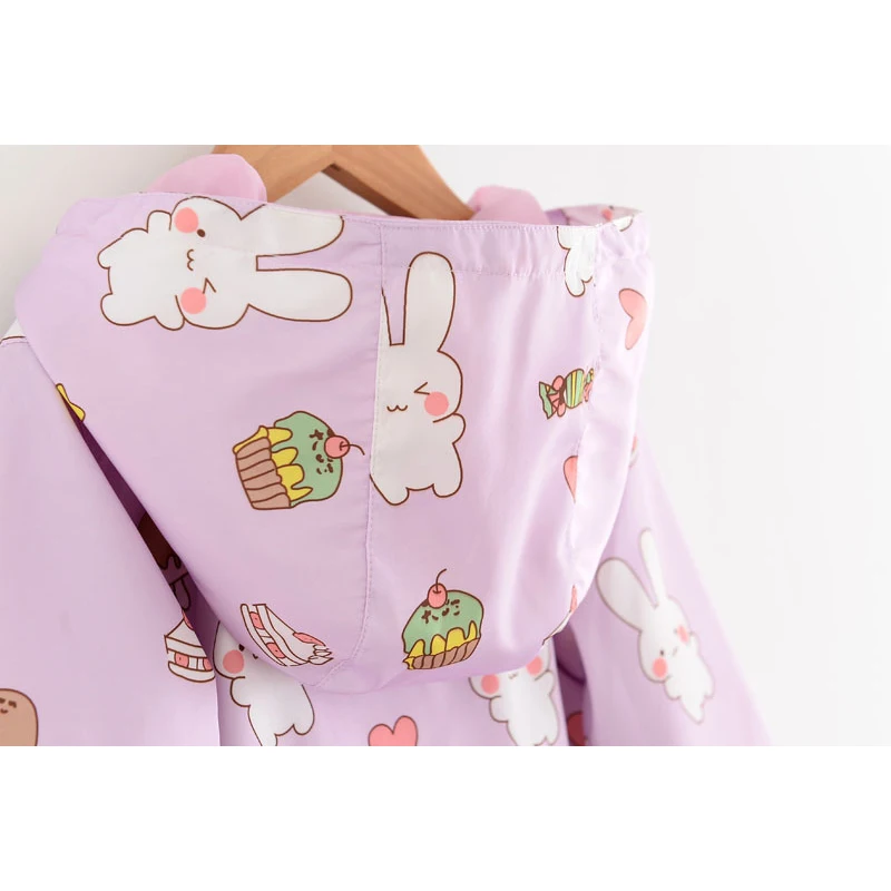 

cute rabbit girl coat spring autumn girls outerwear kids fashion long sleeve coat 2-6Y toddler outerwear coats hooded 2019
