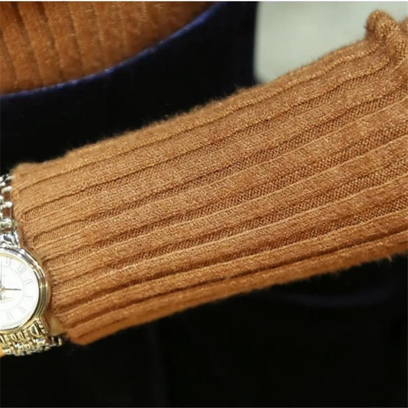 2017 цветные топы одноцветные женские свитера с высоким воротником вязаные