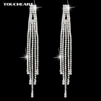 toucheart fashion crystal drop earrings for women silver tassel earring design crystal party jewelry handmade earrings ser140222