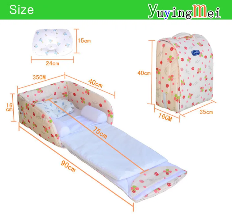 Free Shipping Newborn baby Crib 0-6 months 2colors portable Bed in foldable bassinet Safe cot folding bed | Мебель