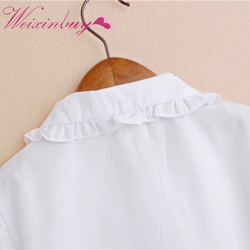 От 2 до 7 лет летняя белая блузка с лацканами для маленьких мальчиков и девочек