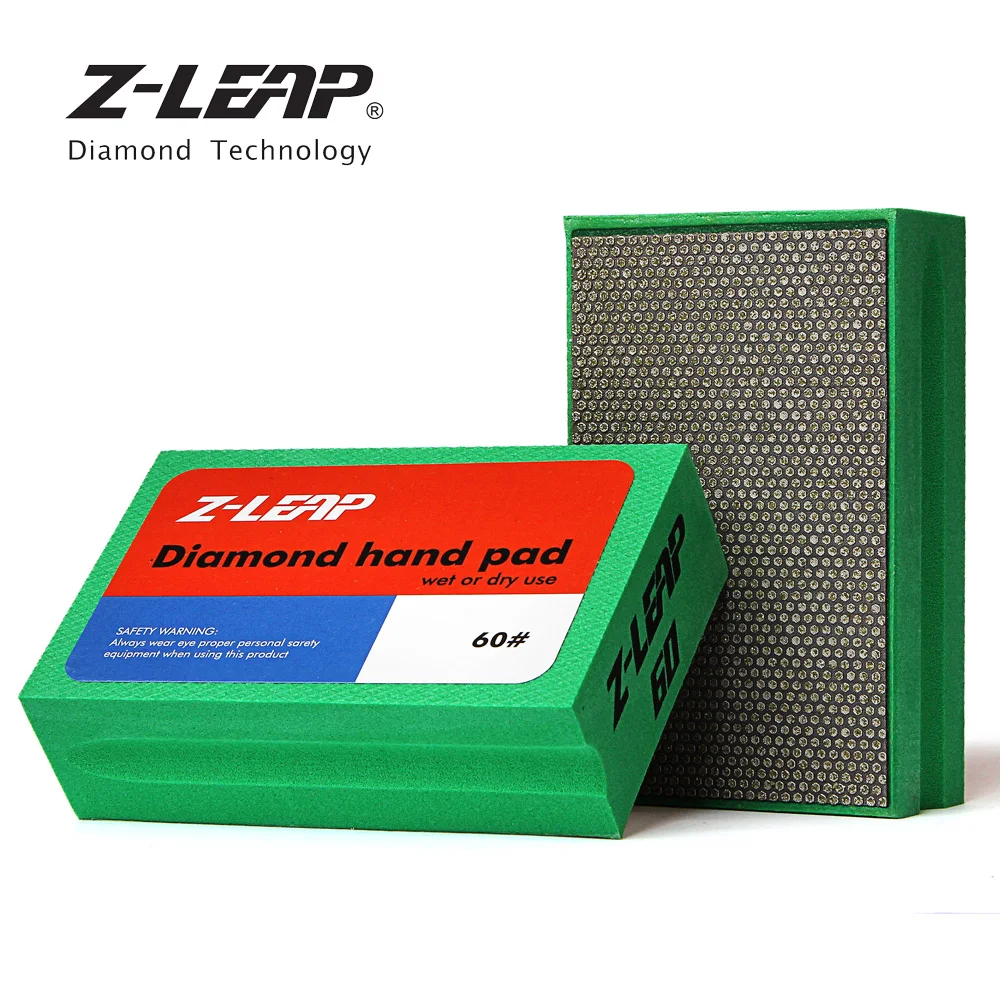 

Z-LEAP Diamond Hand Polishing Pads Electroplated Resin Bond Hand Sanding Block For Glass Granite Marble Grinding Tile Ceramic