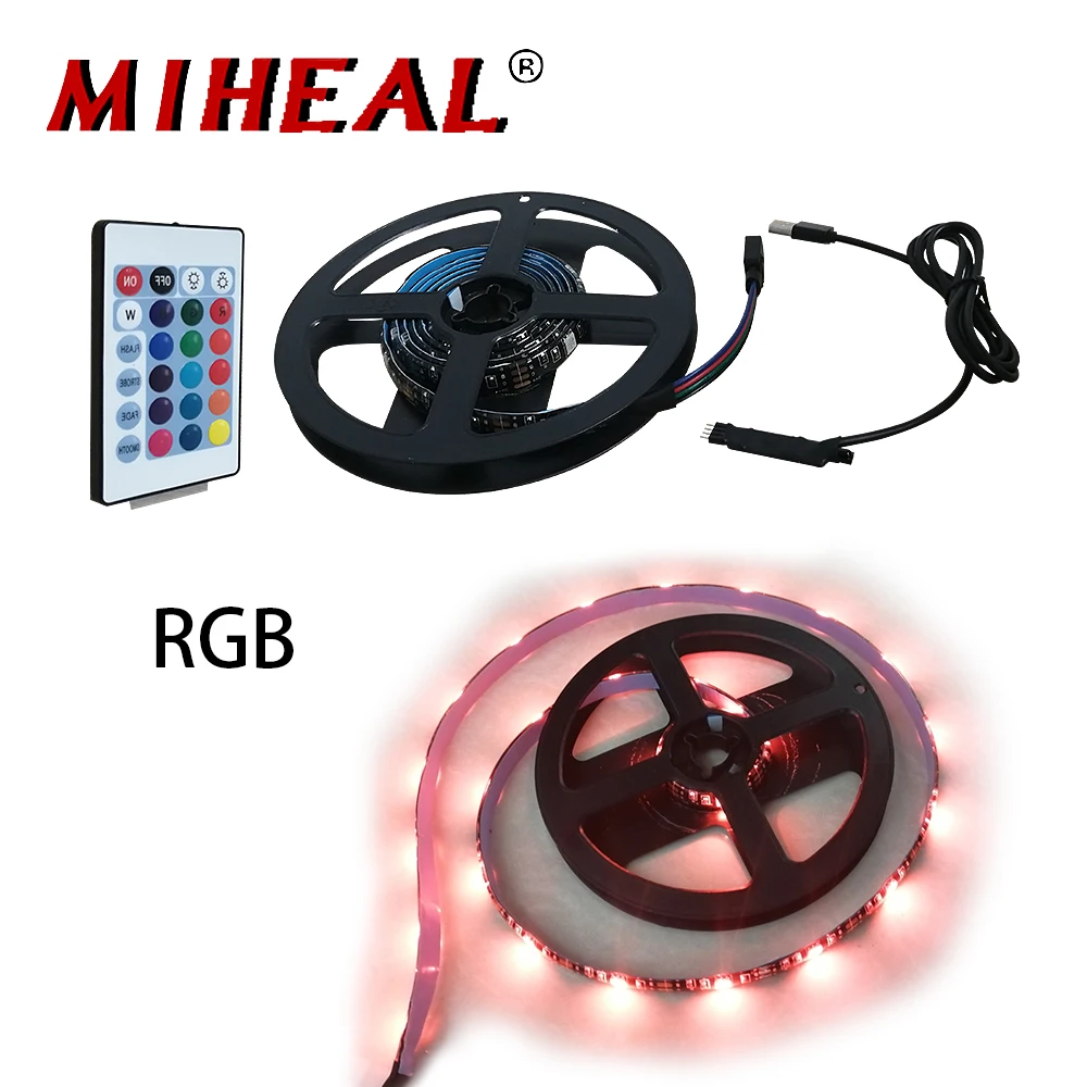 Водонепроницаемая светодиодная лента SMD 5050 5 В USB RGB IP65 Диодная подсветсветильник