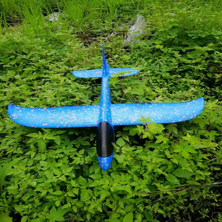 35cm blue DIY ручной работы Бросьте Летающий планер s игрушки для детей пены модель аэроплана вечерние наполнители Летающий планер игрушки игры - Цвет: 35cm blue