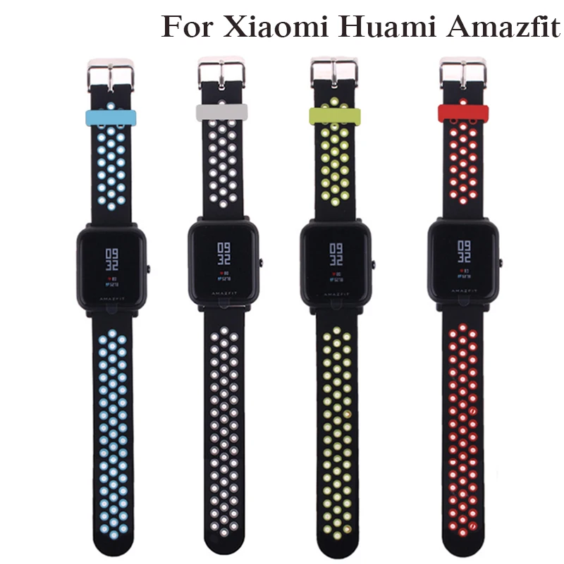 Браслет Силиконовый 20 мм ремешок для часов Huami Amazfit Bip Youth Замена Xiaomi BIT PACE Lite