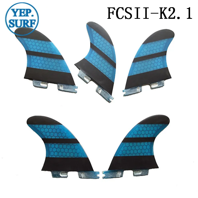 FCS2 K2.1 плавники tri quad set Surf для серфинга голубые сотовые плавники|Серфинг| |