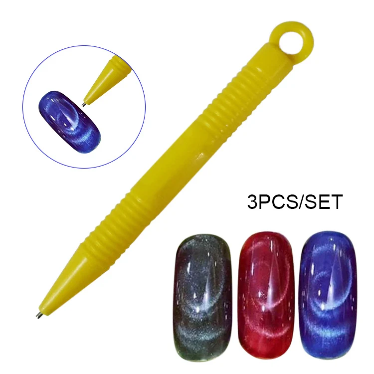 3 шт. магнитная ручка DIY 3D кошачьи Глаза Лак для ногтей рисования Инструменты