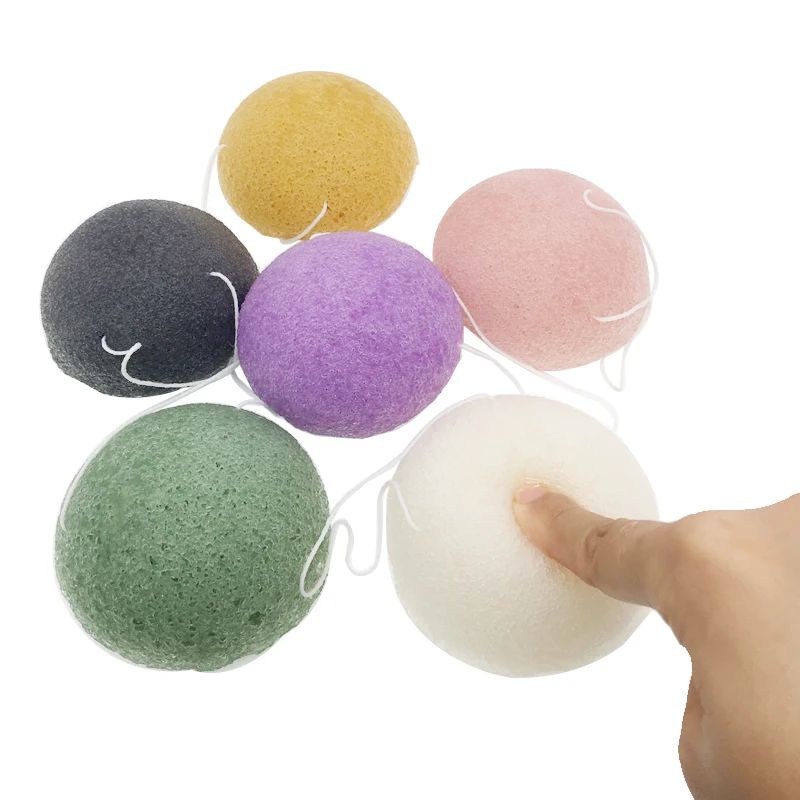 4 шт./лот натуральные активные растительные волокна Konjac очищающие губки для лица