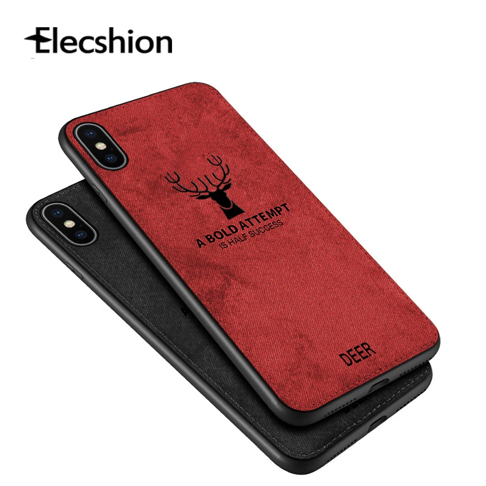 Fabric Cloth Deer Phone Cases For iphone 7 8 Plus 6 6S X XS MAX XR Cover Fashion Luxury Ultra Thin Soft Mobile Accessories | Мобильные