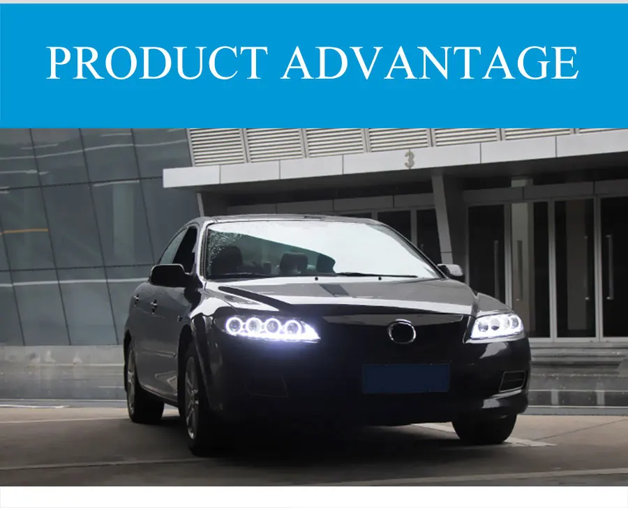 2 шт. светодиодный фары для Mazda 6 2003- светодиодный автомобильный фонарь ангельские глазки ксенон HID комплект Противотуманные фары светодиодный дневные ходовые огни