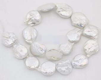 wan 00660 15&quot long 20mm-23mm natural lilac baroque keshi Coin pearl stone loose beads | Украшения и аксессуары