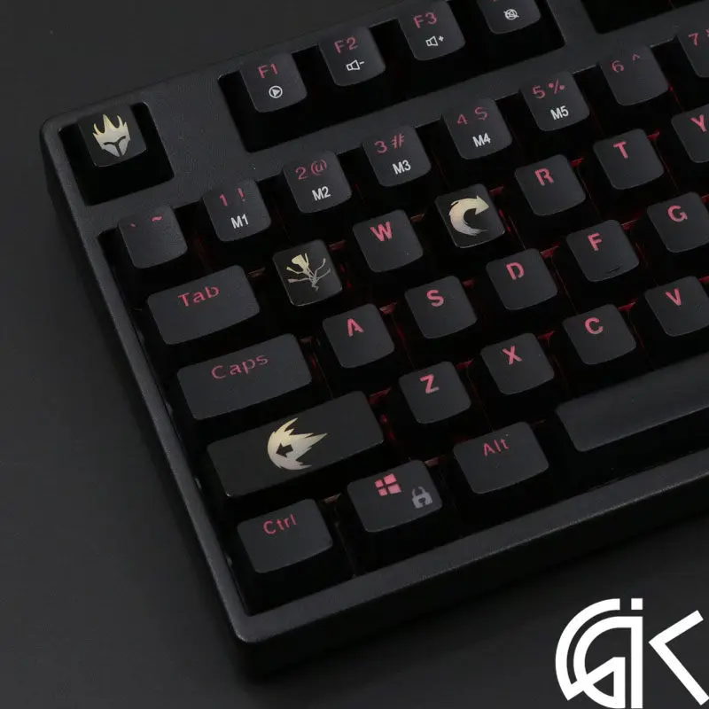 4 шт./компл. keysets подсветка OW ключ Шапки из АБС-пластика с гравировкой клавиши блеск-через для патруля gamer механическая клавиатура ANSI черный