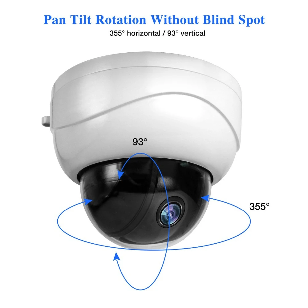 2MP 4MP мини-Купол PTZ камера с защитой от умышленной порчи Обнаружение движения P2P