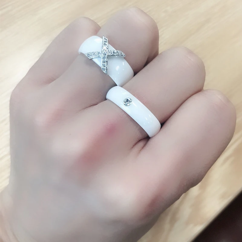 Funmor классические ювелирные изделия из кристаллов керамические кольца для женщин