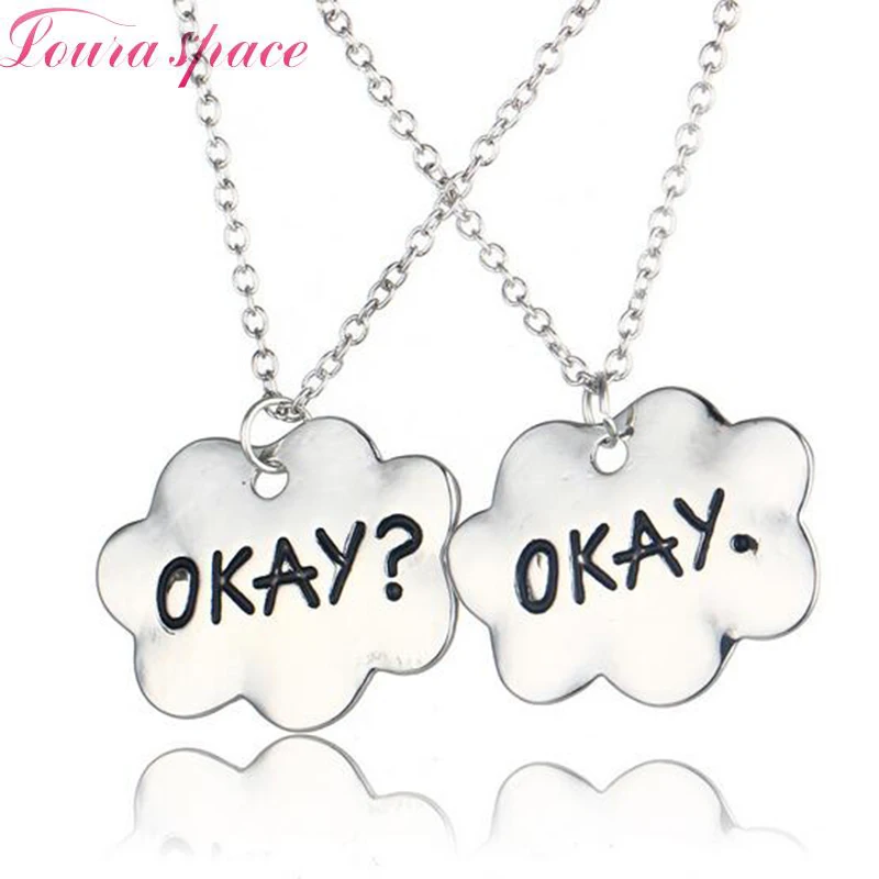 Loura Shace Мода Хорошо облака ожерелье винтаж серебро золото лучший друг дружба