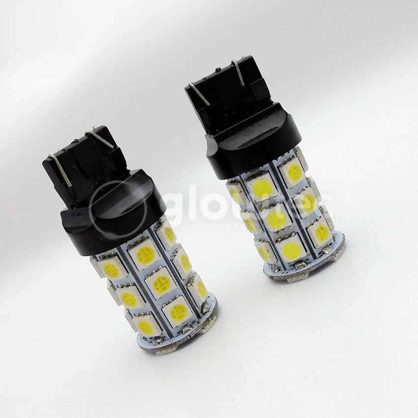 Оптовая продажа 10 шт. белые светодиодные стоп сигналы T20 27SMD 5050 лампы заднего