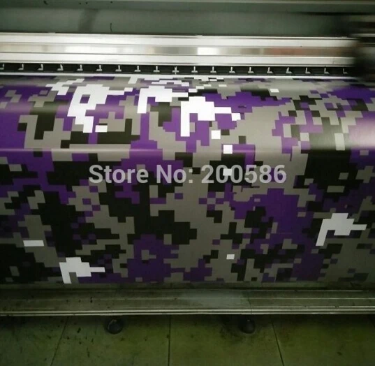 Виниловая пленка для автомобиля фиолетовый цифровой камуфляжный без пузырьков