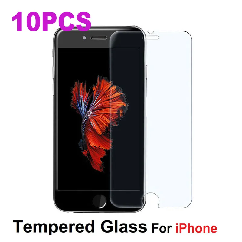 10 шт. закаленное стекло для iphone 5s 6 7 8 9H 5 s X|Защитные стёкла и плёнки телефонов| |