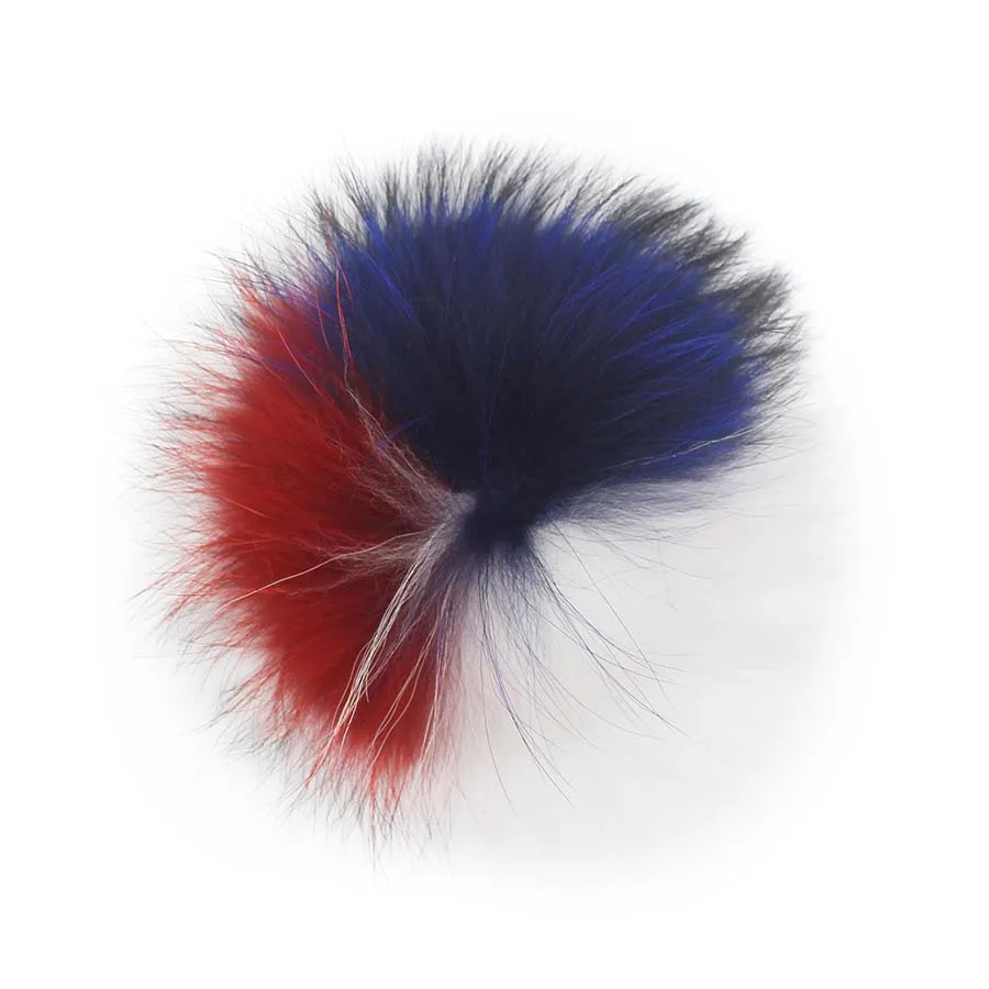 White red navy 5 шт./лот/партия, помпоны из натурального меха енота, 13-14, 15-16 см - Цвет: White red navy