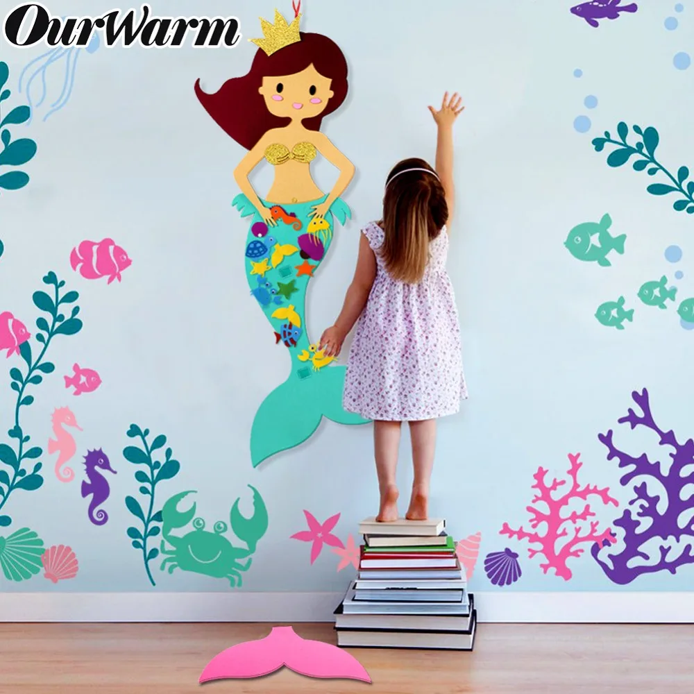 OurWarm Русалка тематические День рождения поставки DIY чувствовал подарки на день