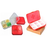 1pcs portable 4 grids or 6 grids pill box drug tablet medicine storage holder splitter case storage organizer container case