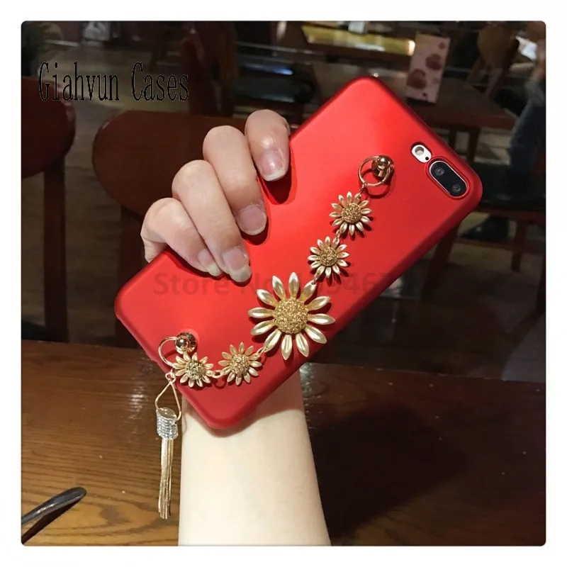 Живопись золото Дейзи кисточкой браслет bling кристалл алмаза Мягкий ТПУ тонкий