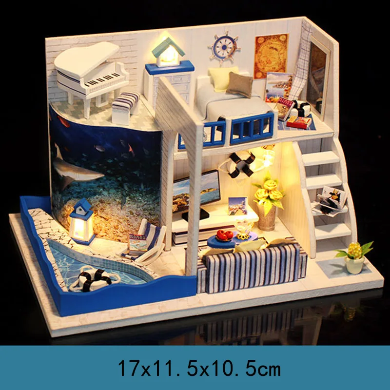 Дети девушки DIY собрать Кукольный дом Вилла для кукол домики миниатюрные