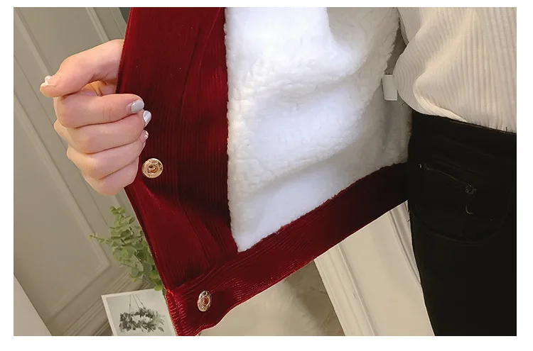 2018 Новое вельветовое плотное пальто из меха ягненка женская зимняя Корейская