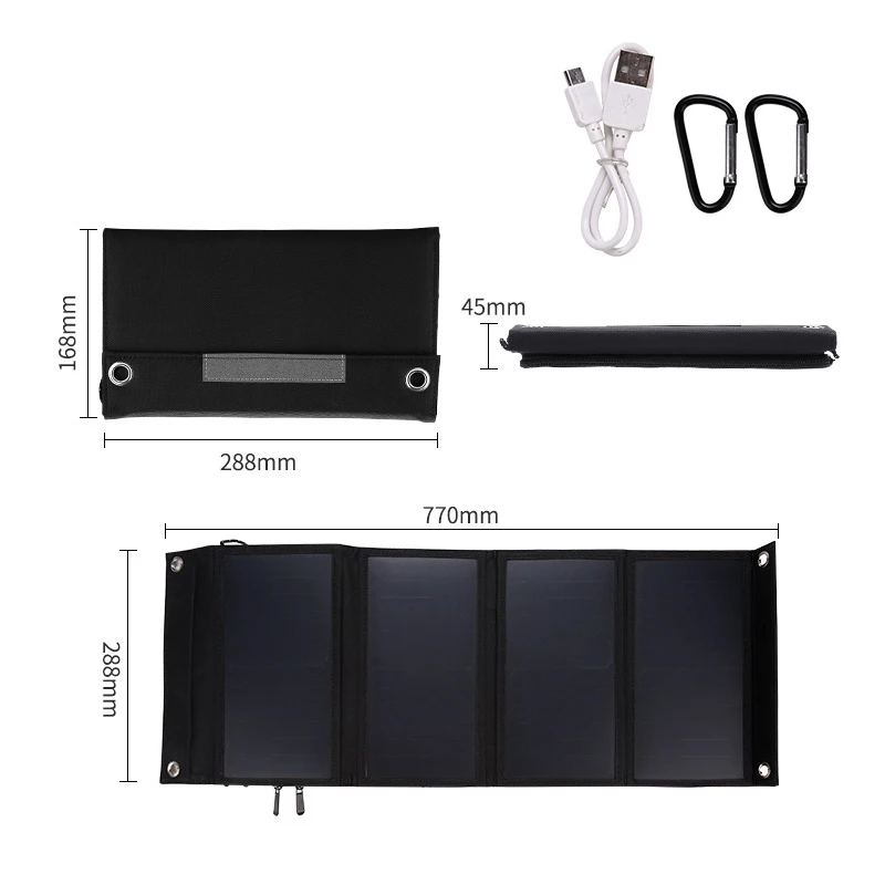 Солнечное зарядное устройство водонепроницаемый складной двойной usb порт