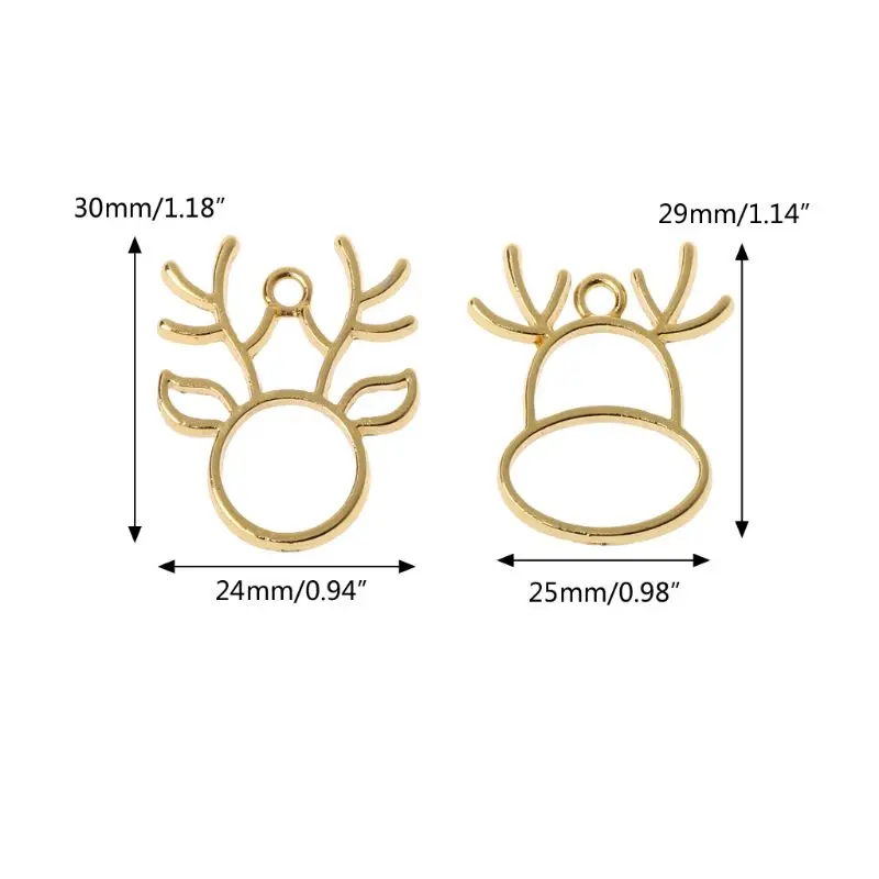 2 предмета в комплекте с принтом Олень пустые рамки подвески открытые обрамление