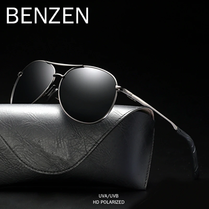 

BENZEN Polarized Sunglasses Men Vintage Pilot Male Sun Glasses For Driving Retro Women Shades Black New 9311