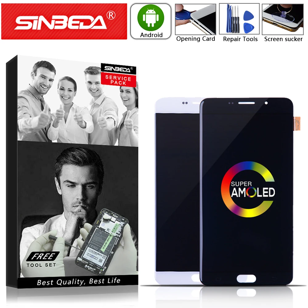 Супер AMOLED экран 6 0 дюйма высокое качество для SAMSUNG A9 2016 A900 A900H A900M ЖК дисплей