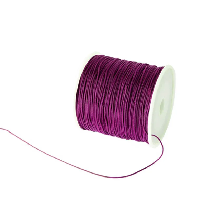 Purple 90 м/рулон 0,8 мм ручной рукоделие струны/шнур украшения для самостоятельного изготовления ювелирных изделий китайский узел инструмент ручной строчки нитки - Цвет: Purple