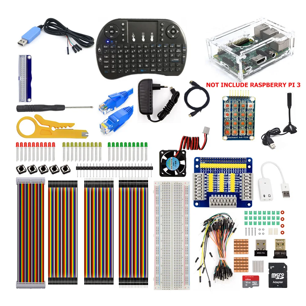Клавиатура Raspberry Ultimate Learning kit с адаптером 5 в 3 А + чехол линия dupont sd-карта зарядное