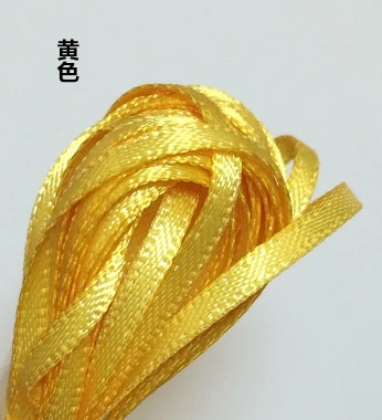 yellow 1 шт. = 5 м разных цветов супер тонкий шелк ленты 2 мм лента для Блит аксессуары для кукол ручной работы DIY Кукла Одежда Материал - Цвет: yellow