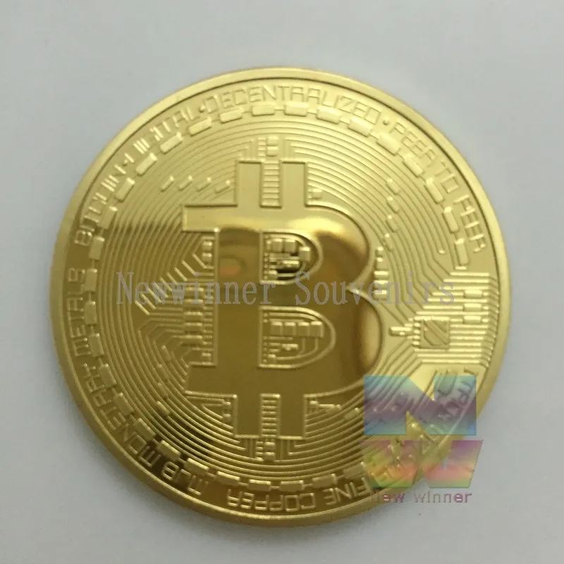10 шт./лот Биткоин позолоченные монеты 1 унция 24K BTC Золотой плакированный